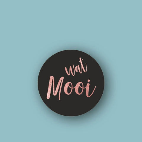 Wensetiket Wat Mooi zwart - Kadopapier.net