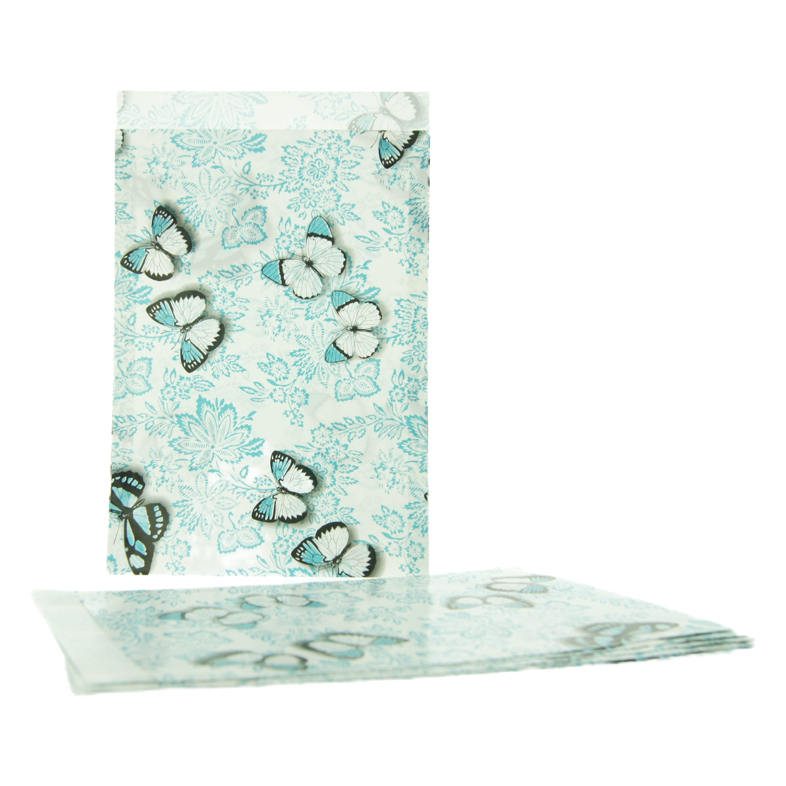 Cadeauzakje vlinders turquoise