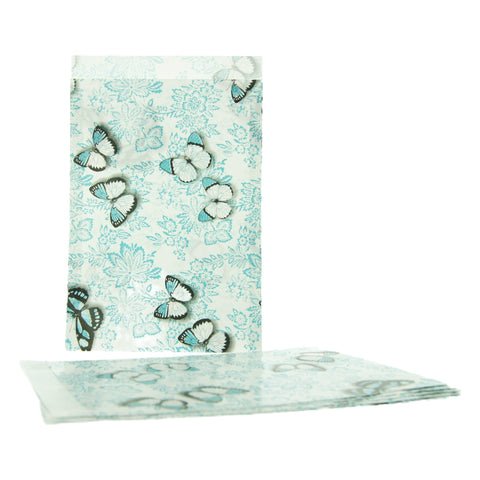 Cadeauzakje vlinders turquoise