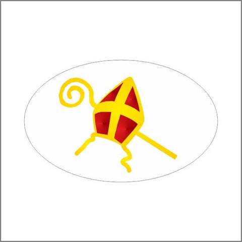 Saint Nicholas Wish Labels Glossy Red and Gold – 38x24mm / 500 Pieces
